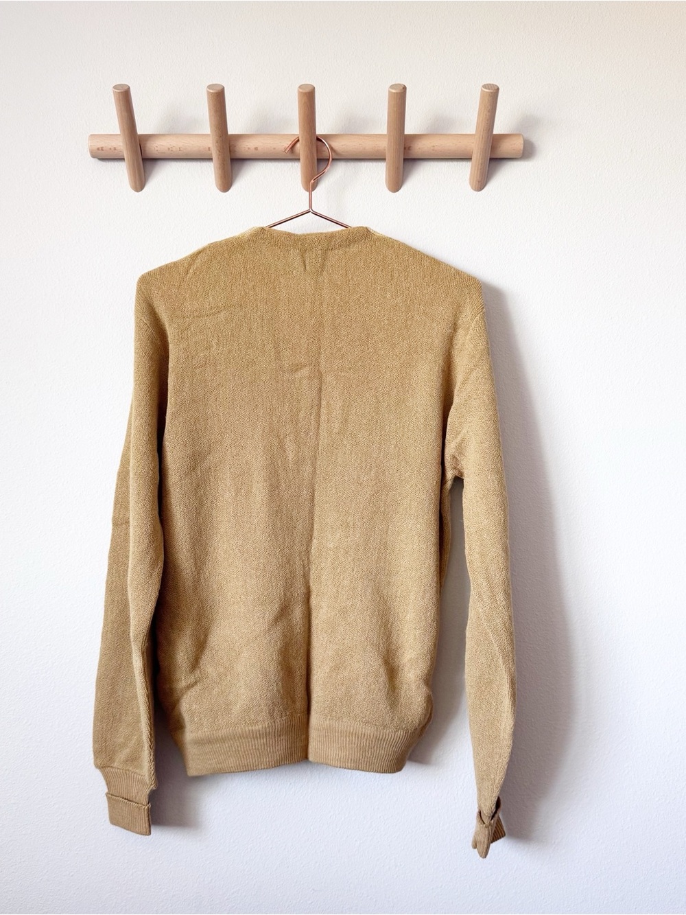 Pendleton Beige and Tan Multi-Stripe V-Neck Cardigan vintage 60’s / 70’s - Picture 6 of 8